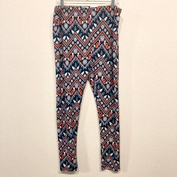 NWT Plus Size SO Hatchi Holiday Leggings Fox Zigzag - Picture 3 of 7